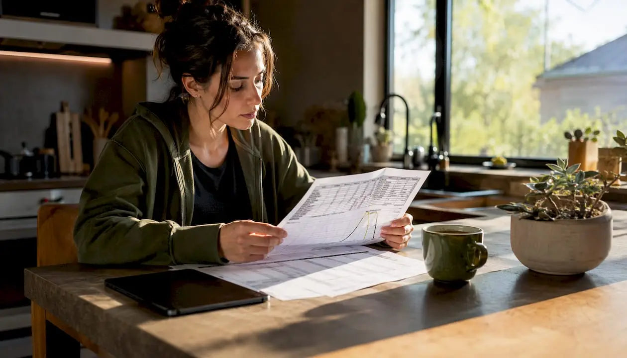 Woman reviewing coilover spring rate charts