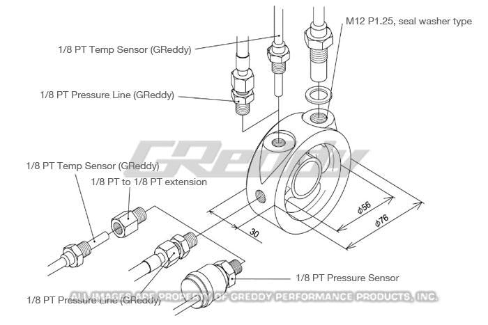 Oil Filter Blocks GRE12002801 GReddy