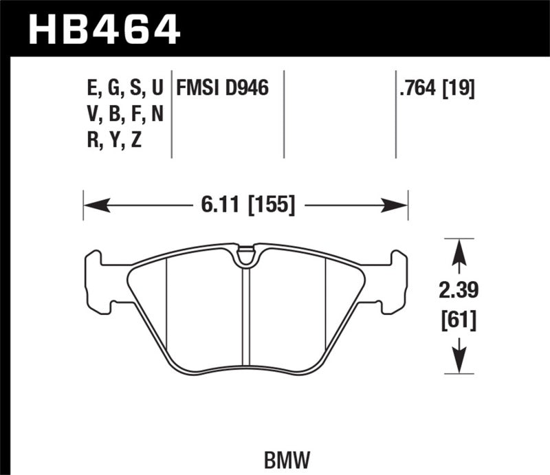 Brake Pads - Racing HAWKHB464D.764 Hawk Performance