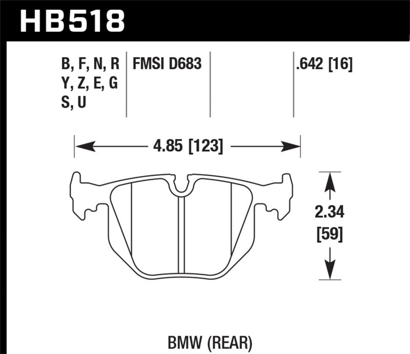 Brake Pads - Racing HAWKHB518D.642 Hawk Performance