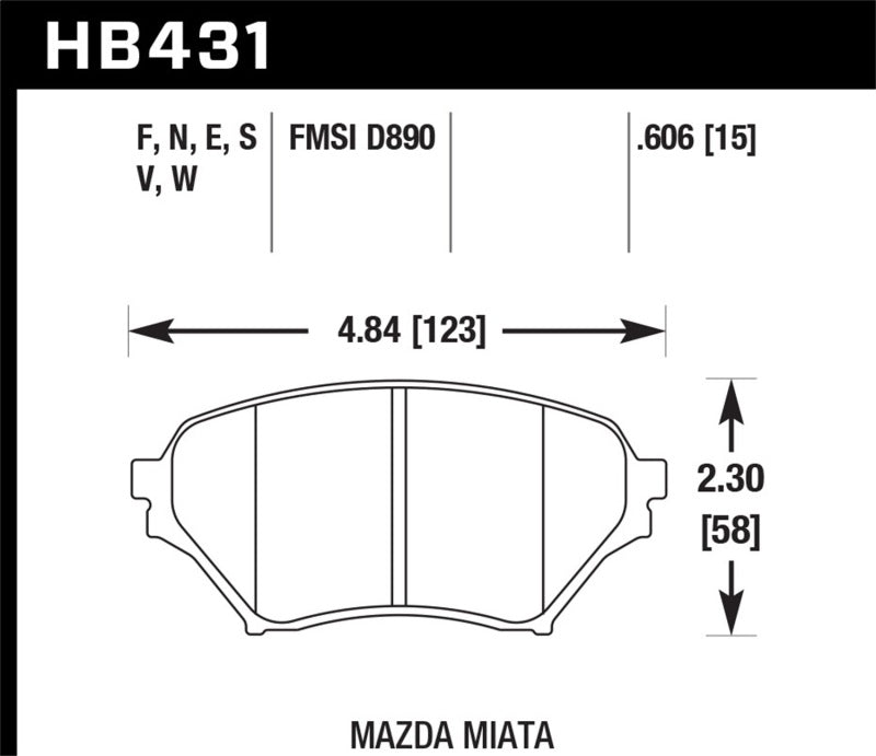 Brake Pads - Racing HAWKHB431E.606 Hawk Performance