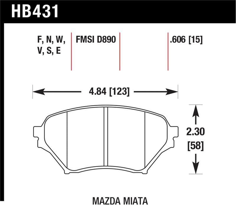 Brake Pads - Racing HAWKHB431S.606 Hawk Performance