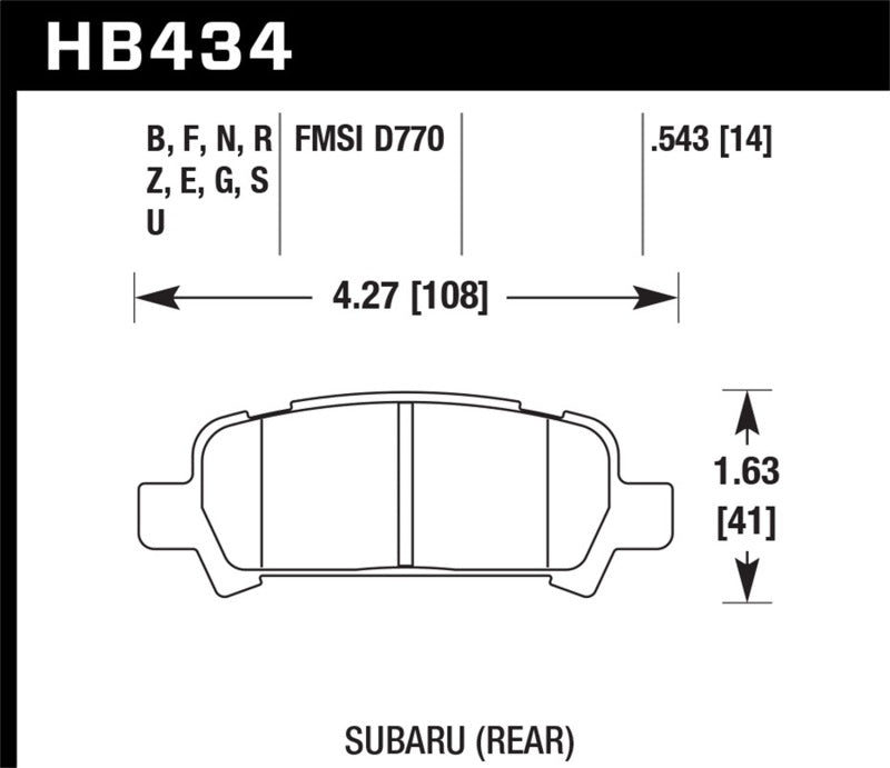 Brake Pads - Performance HAWKHB434Z.543 Hawk