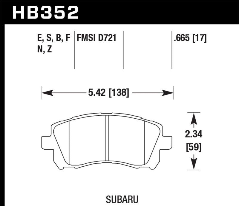 Brake Pads - Performance HAWKHB352Z.665 Hawk