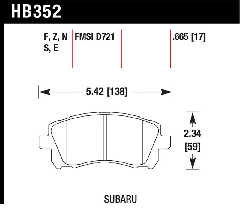 Brake Pads - Performance HAWKHB352F.665 Hawk