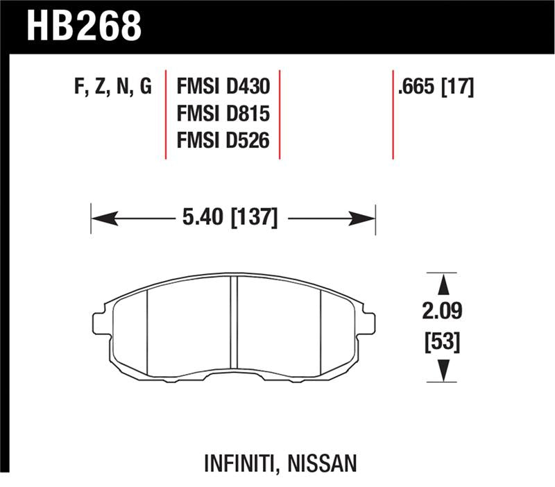 Brake Pads - Performance HAWKHB268N.665 Hawk