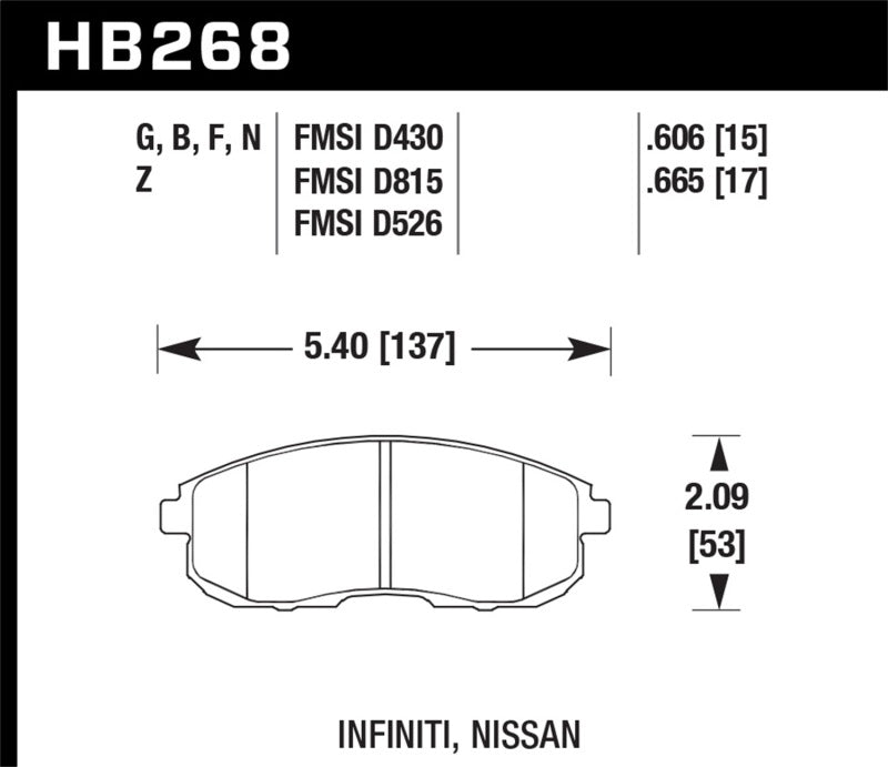 Brake Pads - Performance HAWKHB268F.665 Hawk