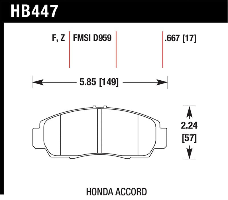 Brake Pads - Performance HAWKHB447F.667 Hawk