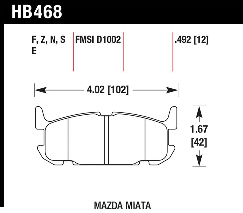 Brake Pads - Racing HAWKHB468E.492 Hawk Performance
