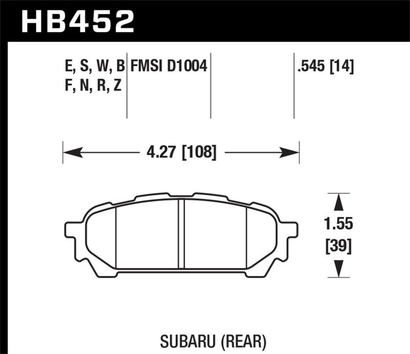 Brake Pads - Performance HAWKHB452F.545 Hawk