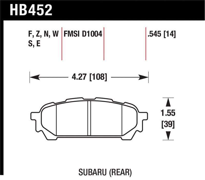 Brake Pads - Performance HAWKHB452Z.545 Hawk