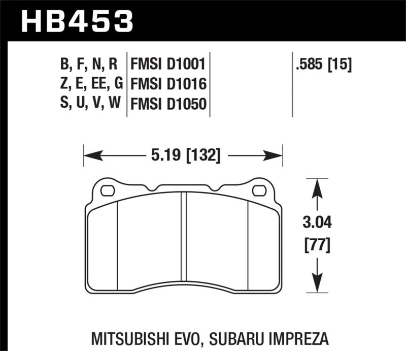 Brake Pads - Performance HAWKHB453F.585 Hawk