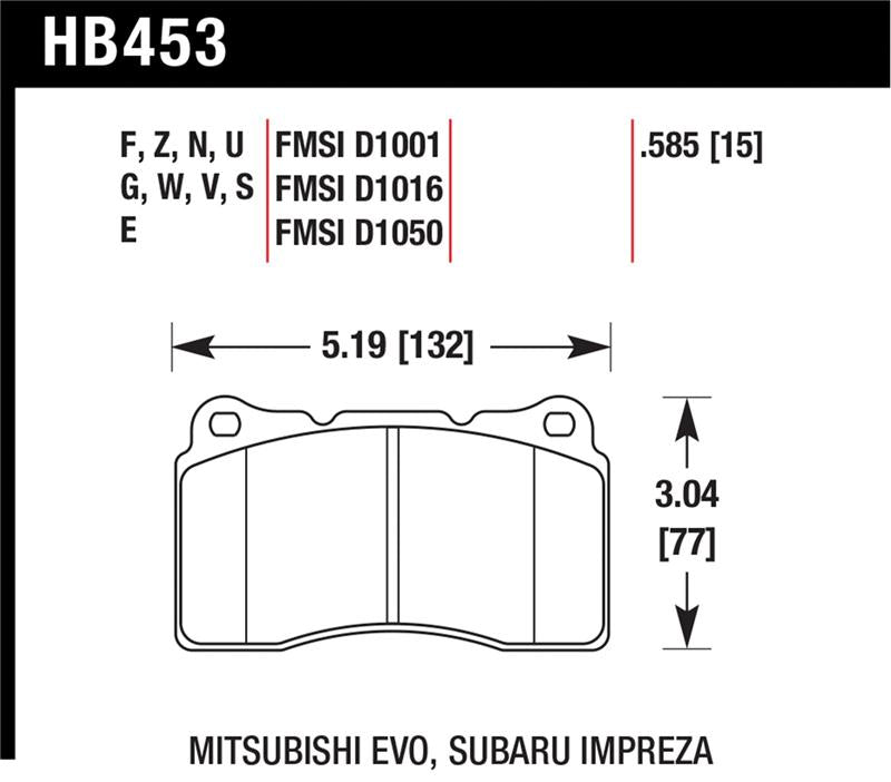 Brake Pads - Performance HAWKHB453F.585 Hawk