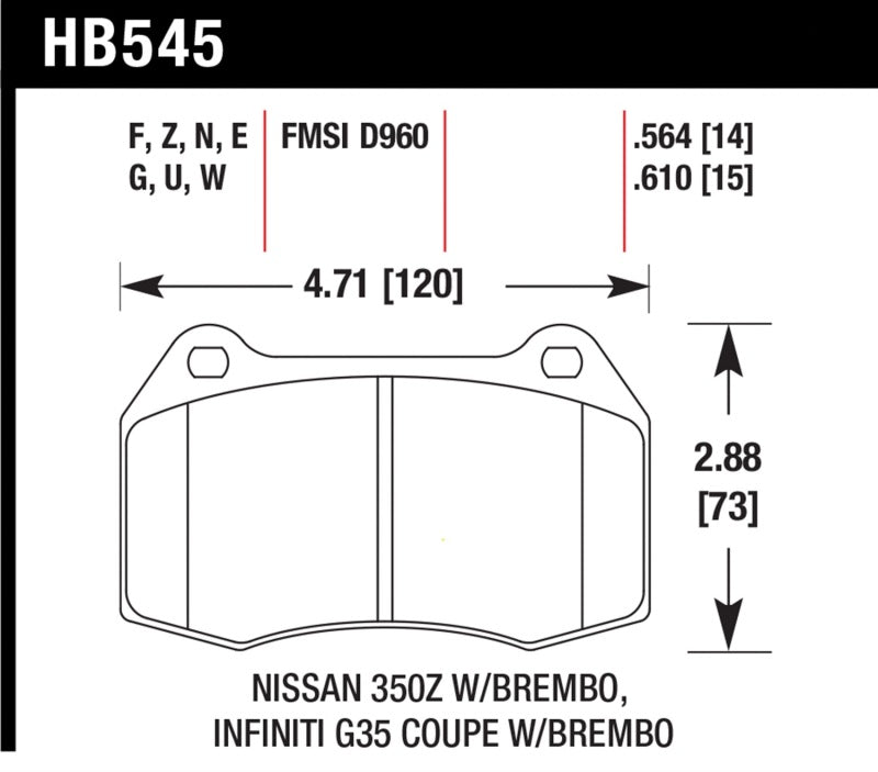 Brake Pads - Performance HAWKHB545N.564 Hawk