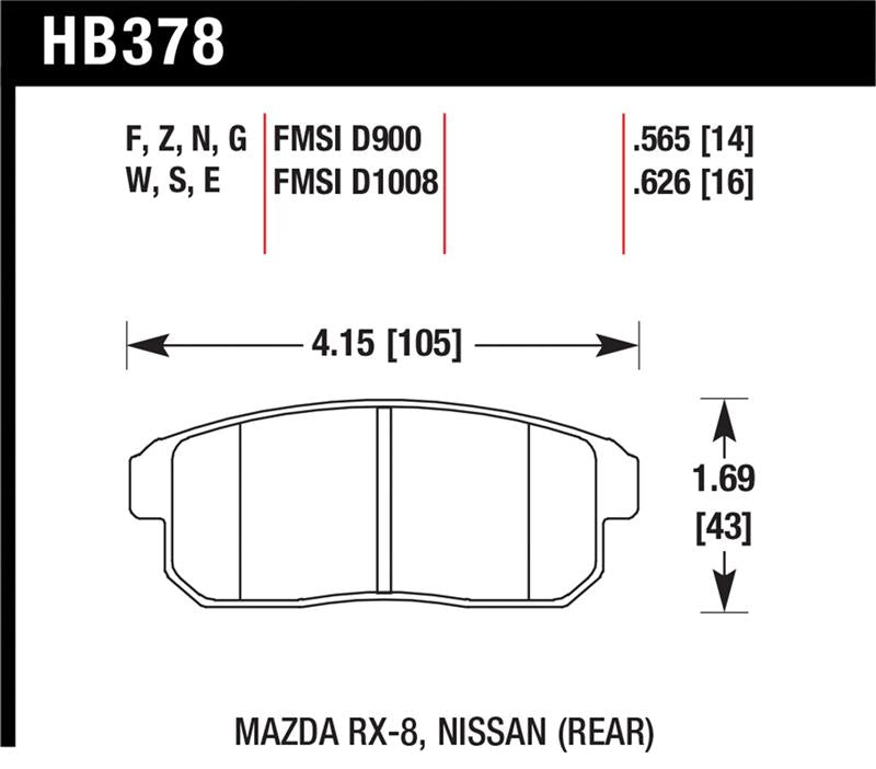Brake Pads - Performance HAWKHB378N.565 Hawk