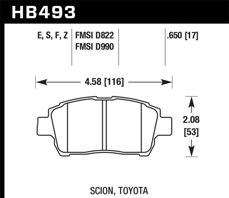 Brake Pads - Racing HAWKHB493E.650 Hawk Performance