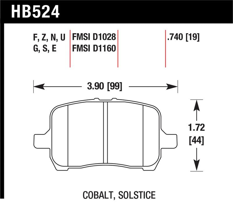 Brake Pads - Performance HAWKHB524F.740 Hawk