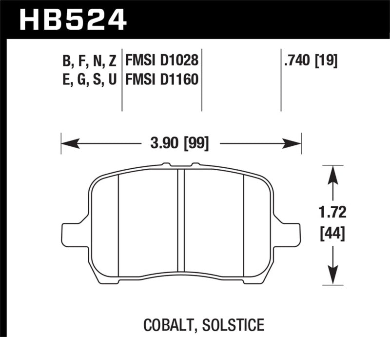 Brake Pads - Performance HAWKHB524F.740 Hawk