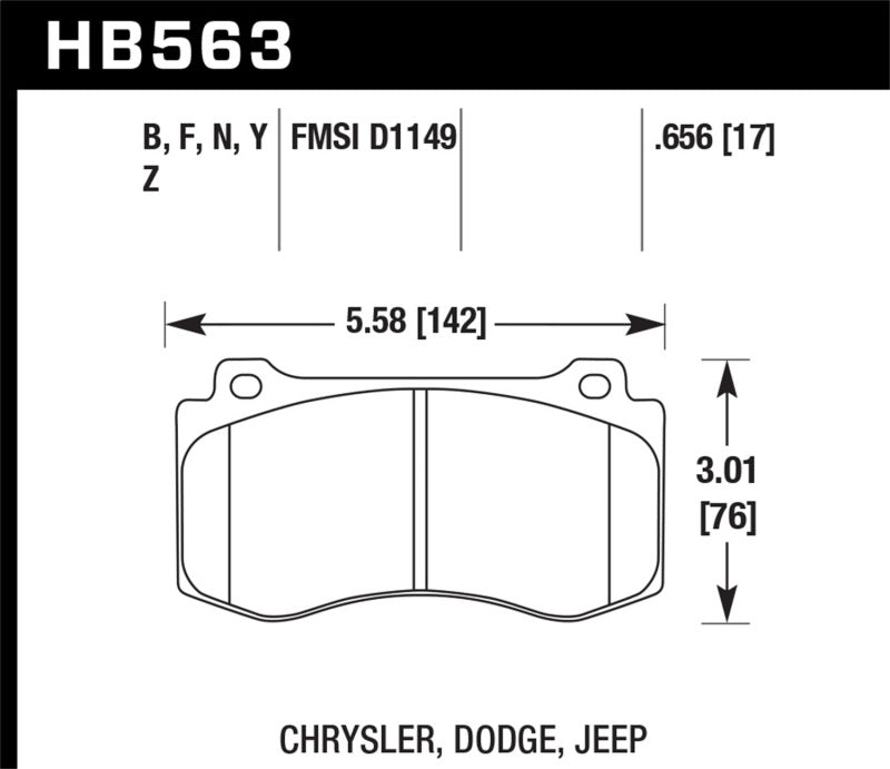 Brake Pads - Performance HAWKHB563N.656 Hawk