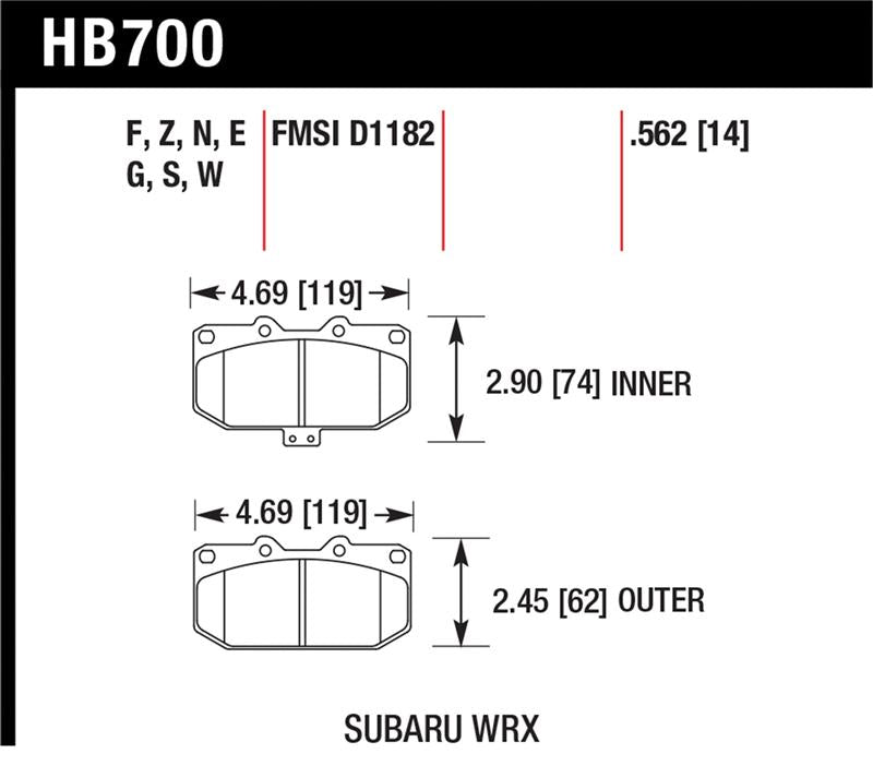 Brake Pads - Racing HAWKHB700E.562 Hawk Performance