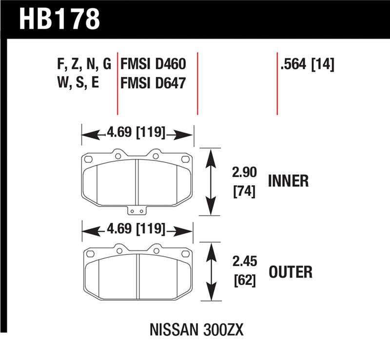 Brake Pads - Racing HAWKHB178E.564 Hawk Performance