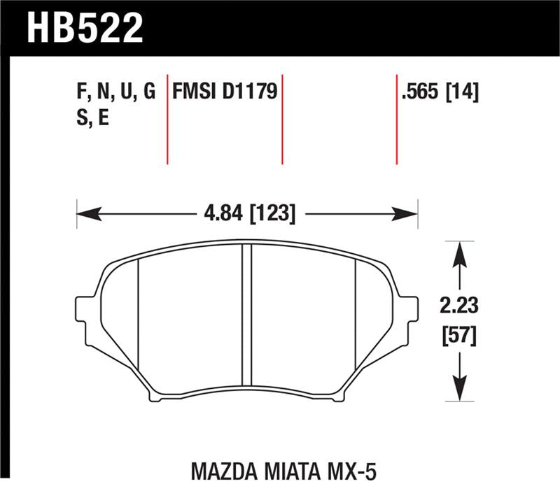 Brake Pads - Racing HAWKHB522E.565 Hawk Performance