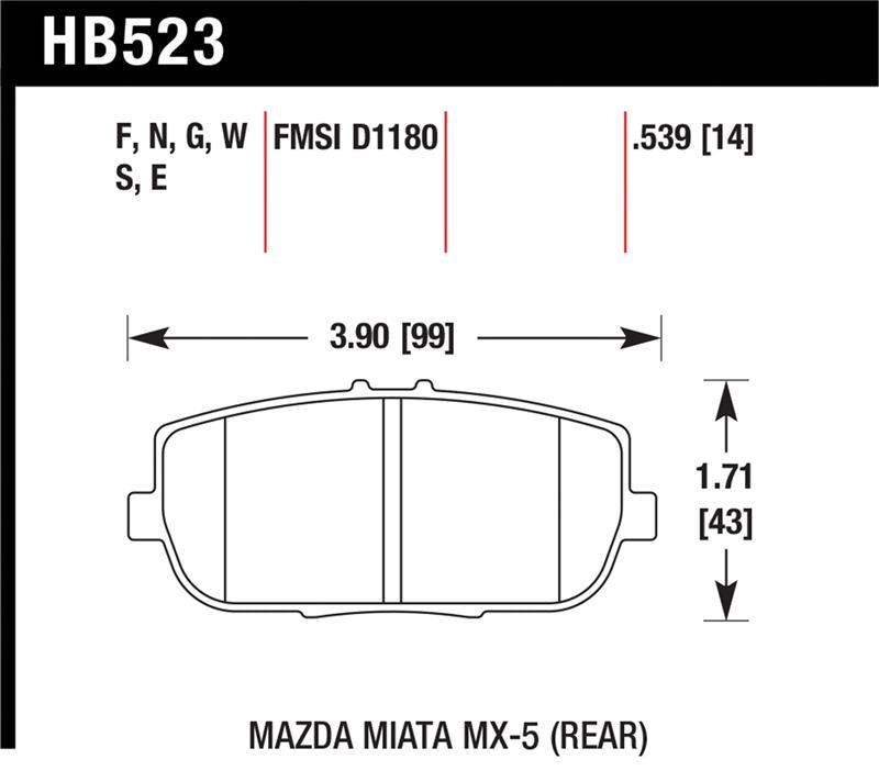 Brake Pads - Performance HAWKHB523F.539 Hawk