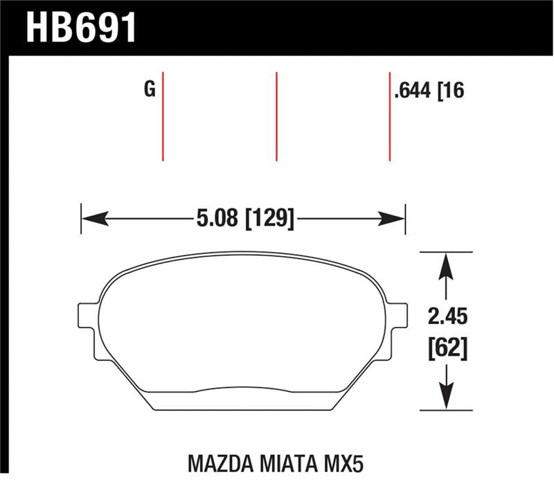 Brake Pads - Racing HAWKHB691G.644 Hawk Performance