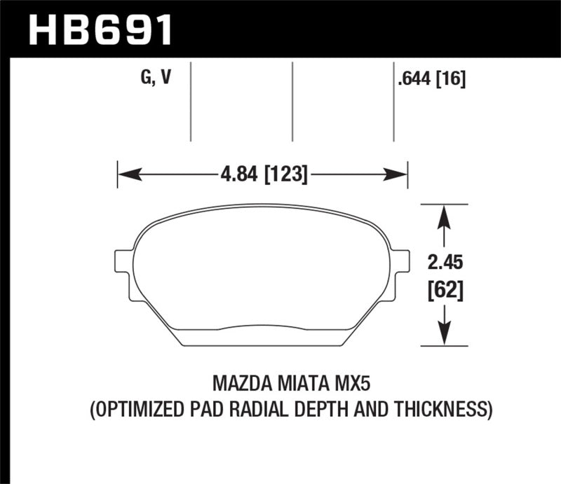 Brake Pads - Racing HAWKHB691G.644 Hawk Performance