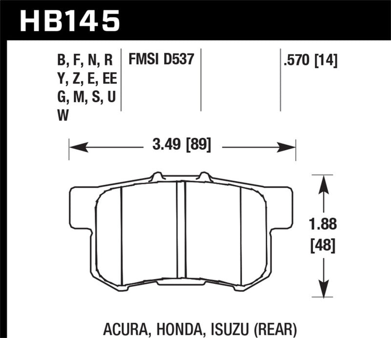 Brake Pads - Performance HAWKHB145Z.570 Hawk