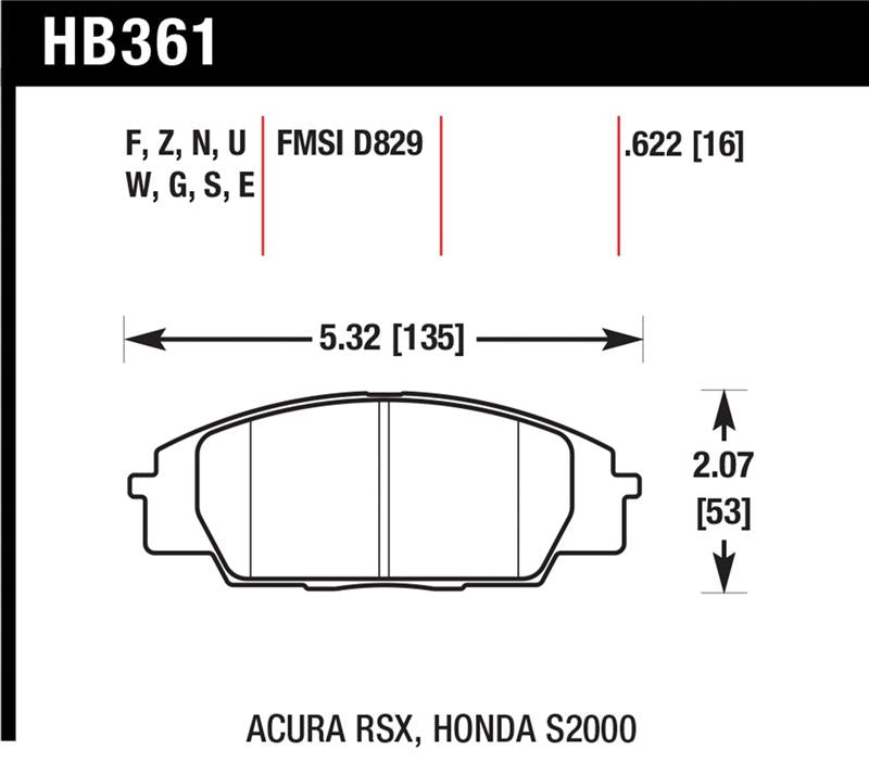 Brake Pads - Performance HAWKHB361Z.622 Hawk
