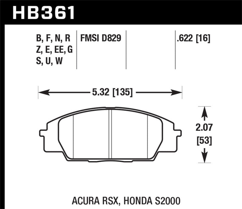 Brake Pads - Performance HAWKHB361Z.622 Hawk