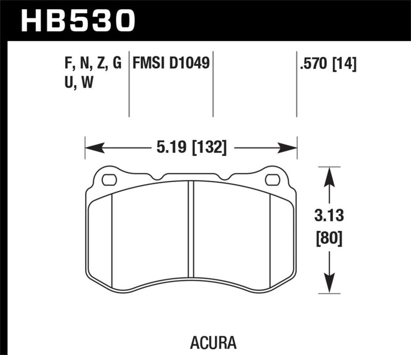 Brake Pads - Performance HAWKHB530Z.570 Hawk