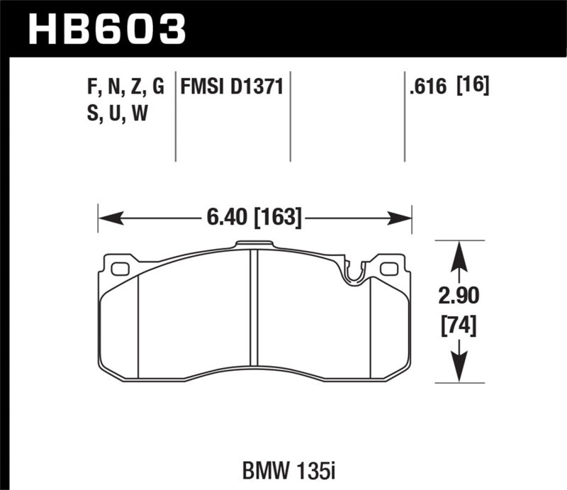 Brake Pads - Racing HAWKHB603D.616 Hawk Performance