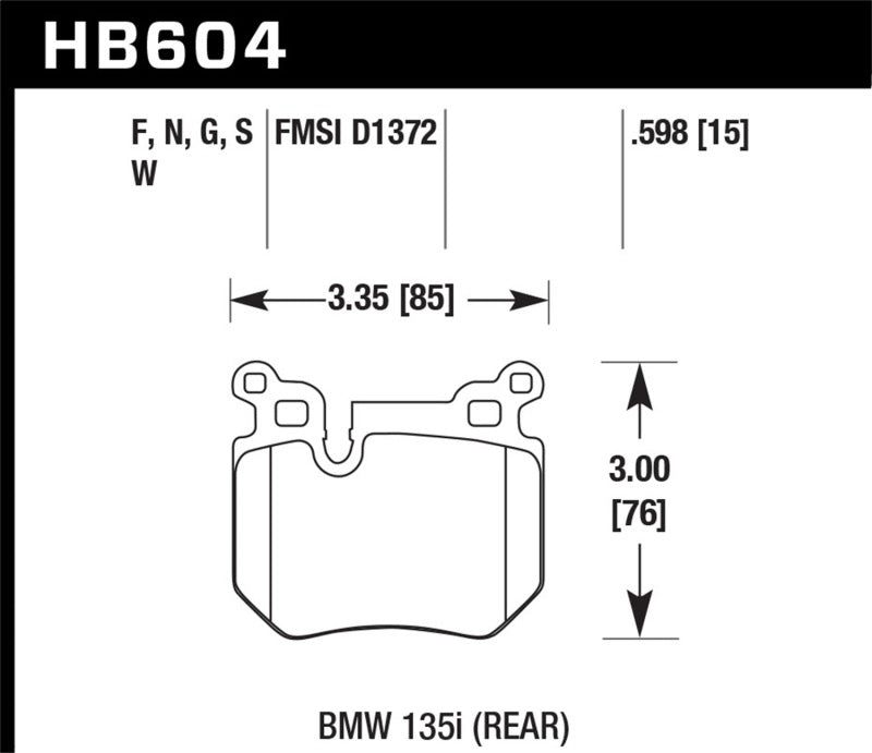 Brake Pads - Racing HAWKHB604D.598 Hawk Performance