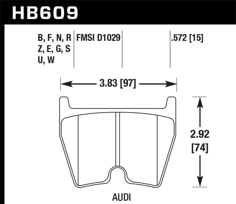 Brake Pads - Racing HAWKHB609D.572 Hawk Performance