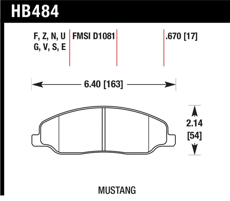 Brake Pads - Racing HAWKHB484U.670 Hawk Performance