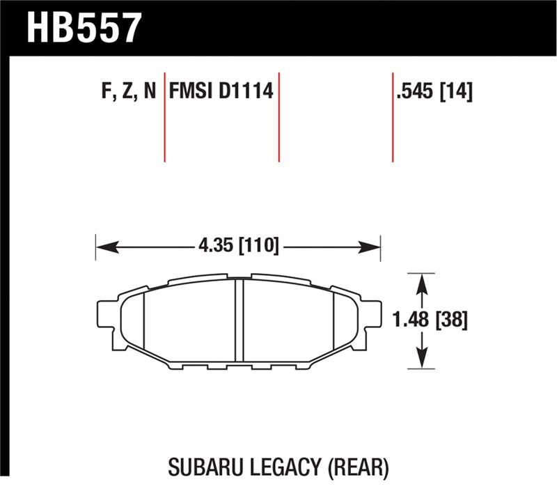 Brake Pads - Performance HAWKHB557F.545 Hawk