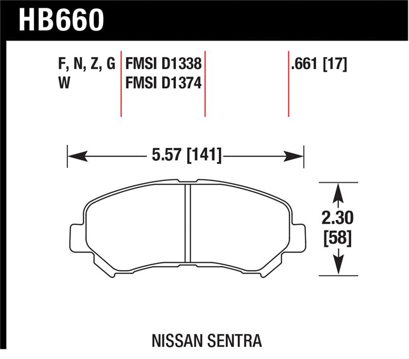 Brake Pads - Performance HAWKHB660Z.661 Hawk