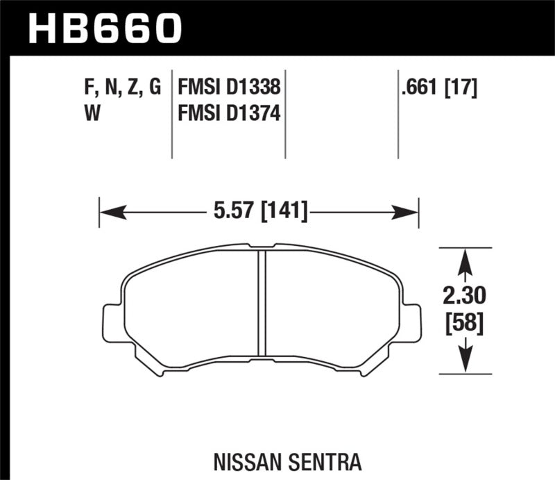 Brake Pads - Performance HAWKHB660Z.661 Hawk