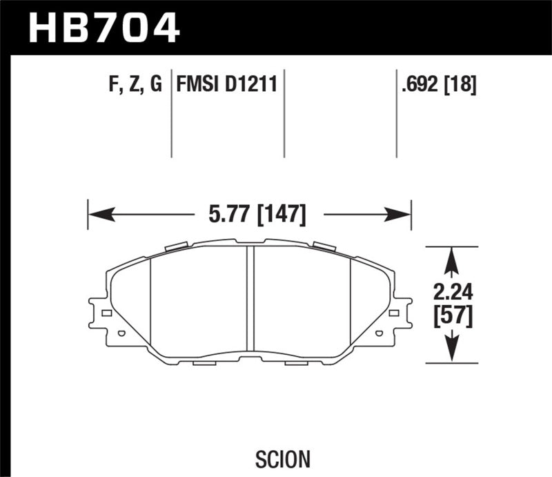 Brake Pads - Performance HAWKHB704F.692 Hawk