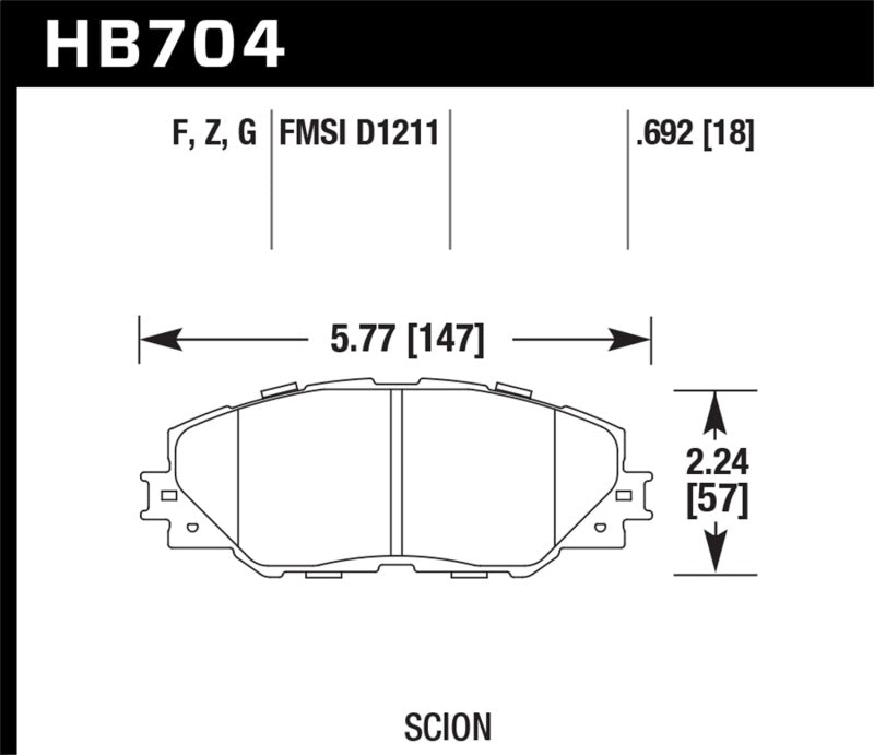 Brake Pads - Performance HAWKHB704F.692 Hawk