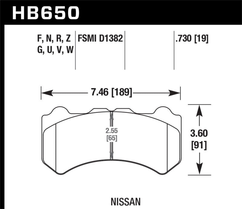 Brake Pads - Racing HAWKHB650G.730 Hawk Performance