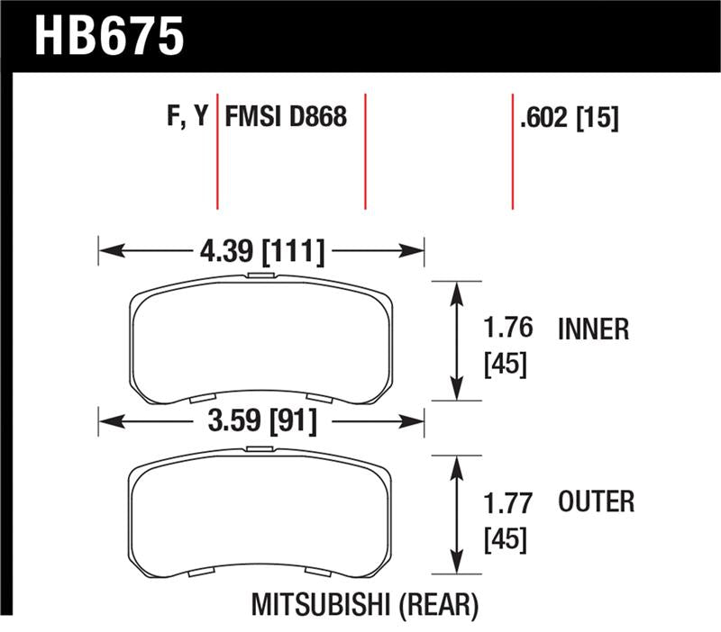 Brake Pads - OE HAWKHB675Y.602 Hawk Performance