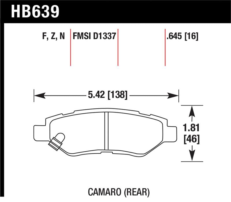 Brake Pads - Racing HAWKHB639G.645 Hawk Performance