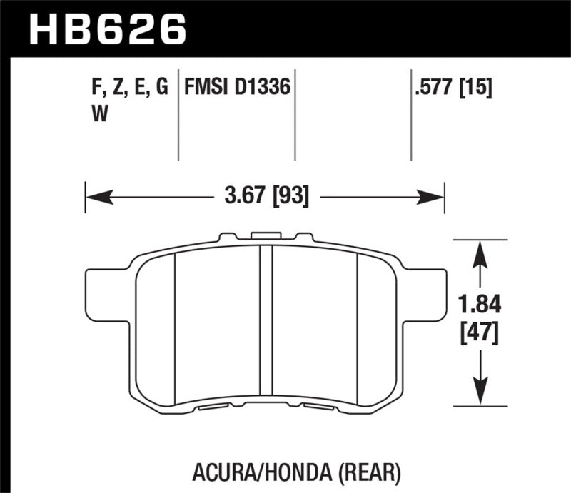 Brake Pads - Performance HAWKHB626B.577 Hawk
