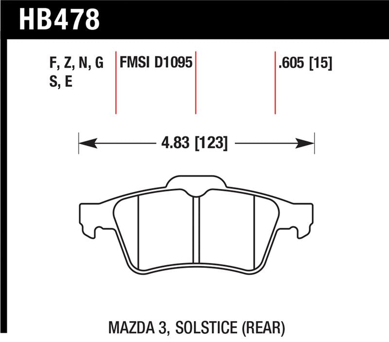 Brake Pads - Performance HAWKHB478N.605 Hawk
