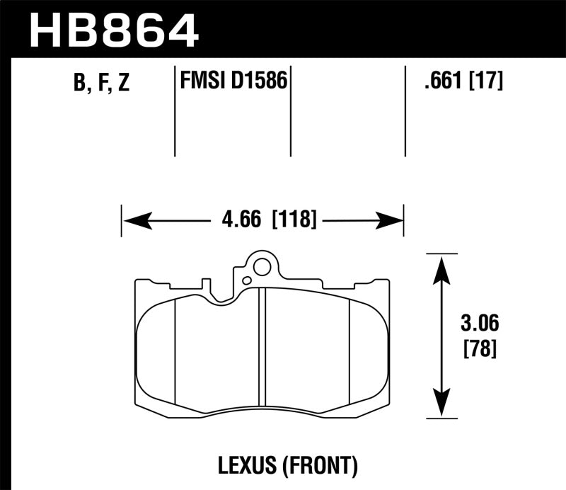 Brake Pads - Performance HAWKHB864F.661 Hawk