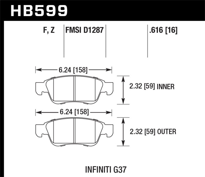 Brake Pads - Performance HAWKHB599B.616 Hawk