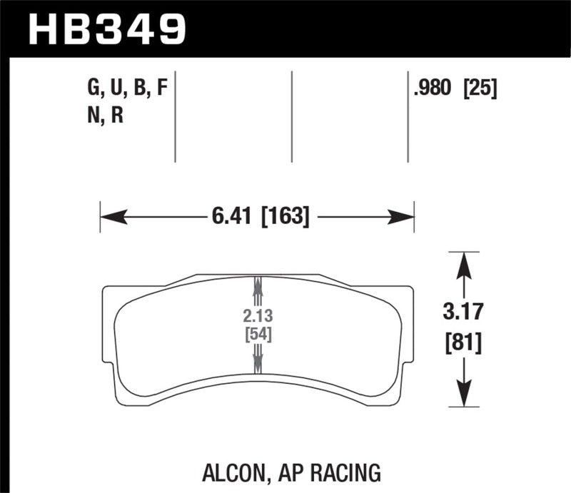 Brake Pads - Racing HAWKHB349D.980 Hawk Performance